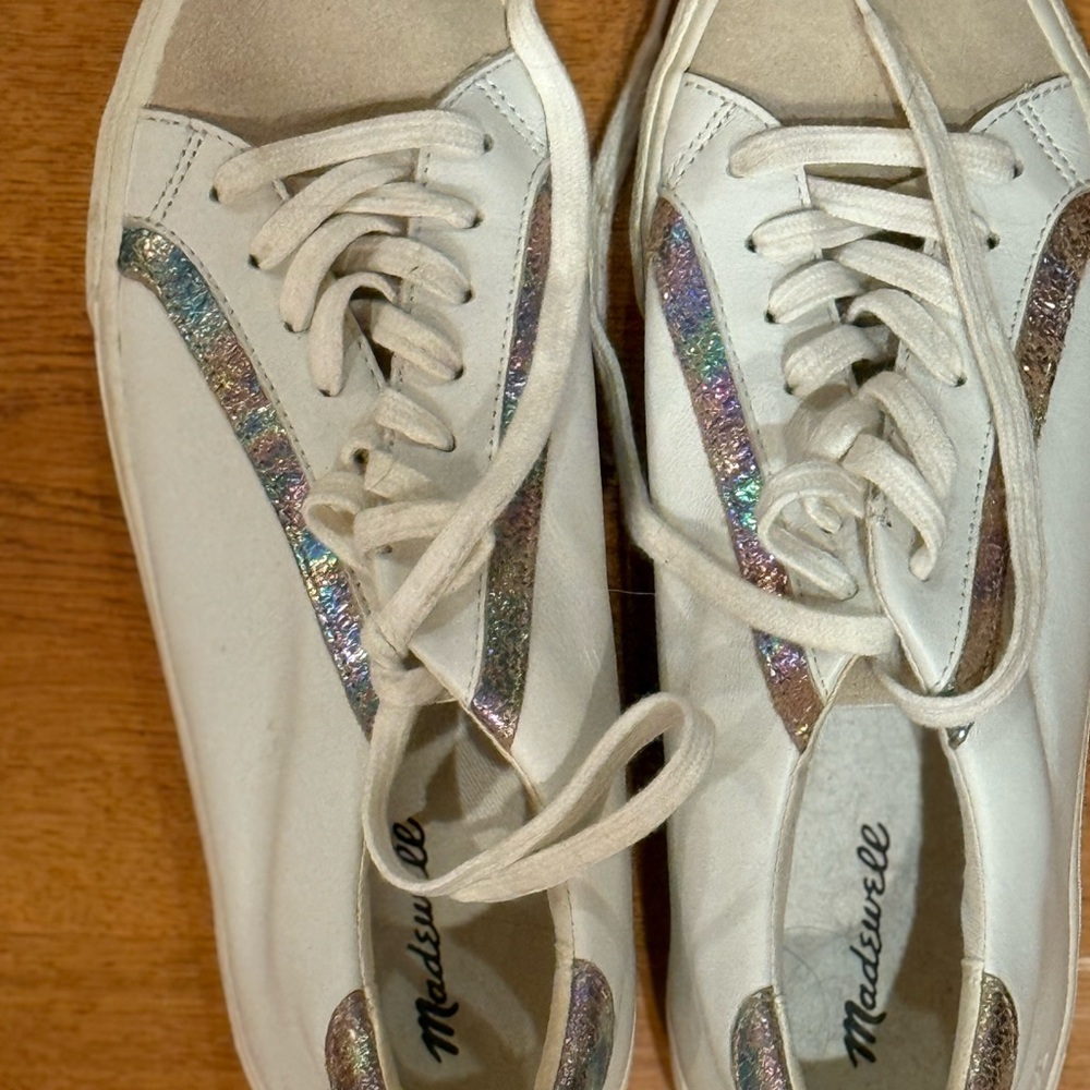 Madewell Women's White and iridescent Sneakers